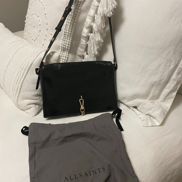 AllSaints Bonita Fringe Bag in Black